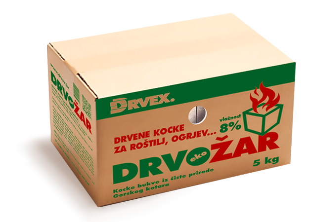 Drvožar ekološke kocke za roštilj, ogrijev